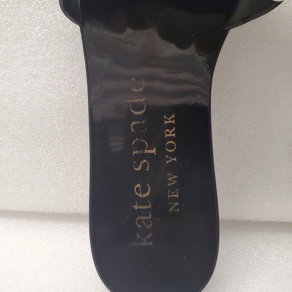 Kate Spade New York  Jaylee Flower Black Cream Slide Sandals Size 6 - Picture 4 of 12